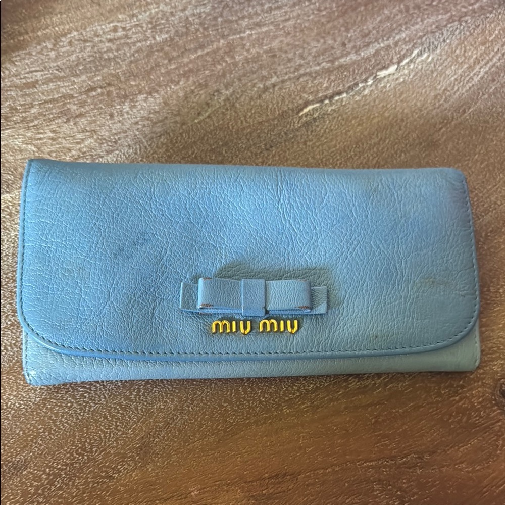Miu Miu Blue Leather Women's Wallet